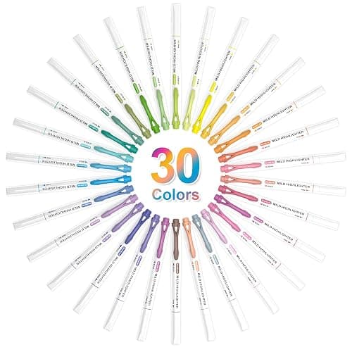 Shuttle Art 30 Colors Highlighters, Pastel Highlighter Pens Assorted Colors, Dual Tip Mild Color Highlighter Markers, Perfect for Teens, Kids and Adults Coloring, Underlining, Highlighting thumbnail 3