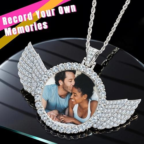 Jumaple Custom Circle Chain with Picture, Photo Necklace for Men Women, Personalized Picture Pendant, Customized Memorial Gifts for Christmas Birthday Anniversary Family thumbnail 4