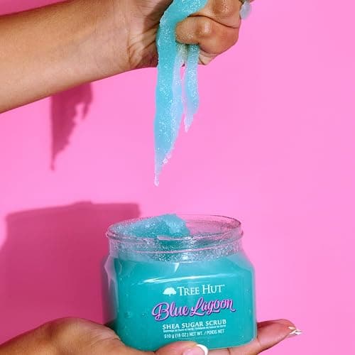 Tree Hut Blue Lagoon Shea Sugar Scrub, Exfoliating, Hydrating & Moisturizing Body Scrub with Shea Butter & Nourishing Essential Oils, Smooth & Soften Skin, 18 oz thumbnail 8