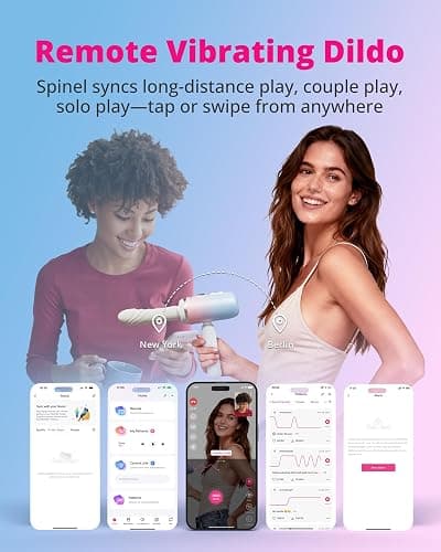 LOVENSE Spinel Thrusting Dildo, Vibrating&Heating Dildo Machine App Remote Control Couples Sex Toy High-Speed G-Spot&Clit Vibrator Dual Stimulation Adjustable Suction Cup for Hands-Free Pleasure thumbnail 5