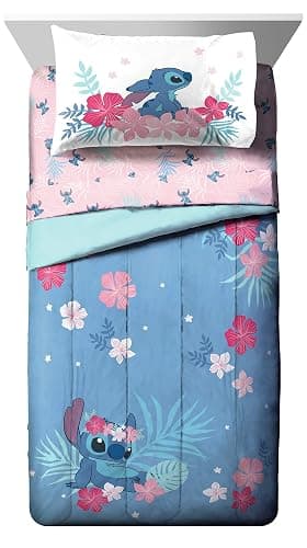Jay Franco Disney Lilo & Stitch Paradise Dream 5 Piece Twin Bed Set - Includes Reversible Comforter & Sheet Set Bedding - Super Soft Fade Resistant Microfiber (Official Disney Product) thumbnail 2