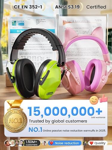 Dr.meter Noise Cancelling Headphones For Kids 2PACK, 27.4SNR Kids Ear Protection Ear Muffs for Toddler Hearing Protection, Noise Reduction Earmuffs for Monster Jam, Autism Sensory, Focus, Fireworks thumbnail 4