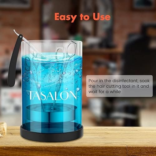 TASALON Barber Jar Pack of 1 - 25 oz Stainless Cap and Glass Jar with Removable Basket, Salon or Nail Spa thumbnail 6