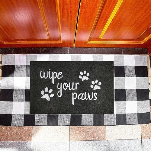 HLFMVWE Welcome Mats for Front Door Wipe Your Paws Funny Doormat, Durable Natural Rubber Non Slip Back Mat Indoor Doormats Dog Doormats Mats for Entryway Porch Black Mat thumbnail 7