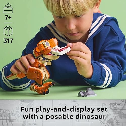 LEGO Jurassic World Little Eatie T Rex Toy - Dinosaur Building Toy for Kids, Boys and Girls, Ages 7+ - Gift Idea for Birthdays and Fans - with Movable Jaw, Head and Tail - 76967 thumbnail 2
