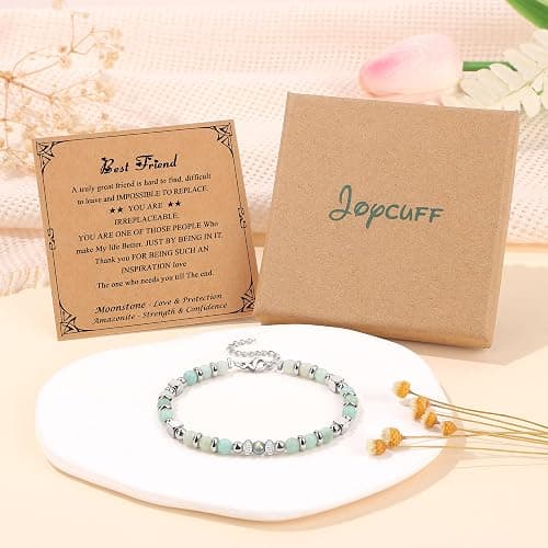 𝗚𝗶𝗳𝘁𝘀 𝗳𝗼𝗿 𝗪𝗼𝗺𝗲𝗻 𝗠𝗼𝗼𝗻𝘀𝘁𝗼𝗻𝗲 𝗕𝗿𝗮𝗰𝗲𝗹𝗲𝘁 Amazonite Colorful Imperial Jasper Stainless Steel Beads Bracelets, Graduation Mothers Day Christmas Birthday Gifts for Her Women thumbnail 6