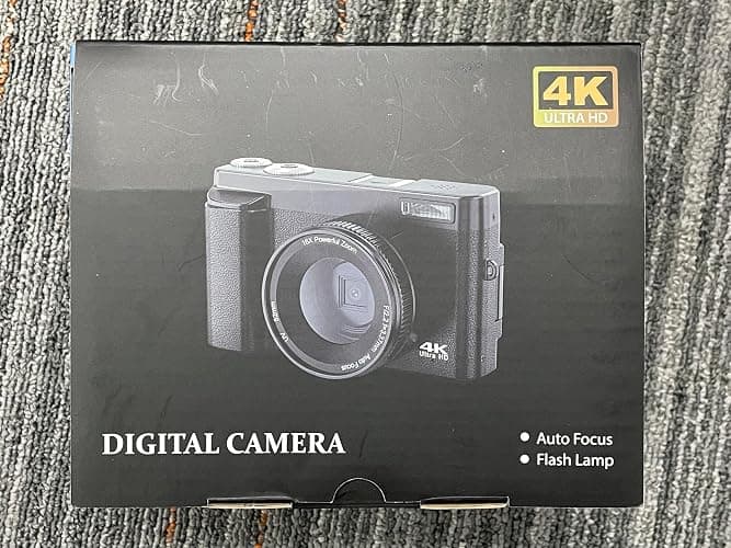 4K Digital Camera for Photography, UHD Autofocus 48MP 180° Flip Screen 16X Zoom Compact Point Shoot Vlogging Camera for YouTube with 2 Batteries, 32GB Card (Black) thumbnail 8