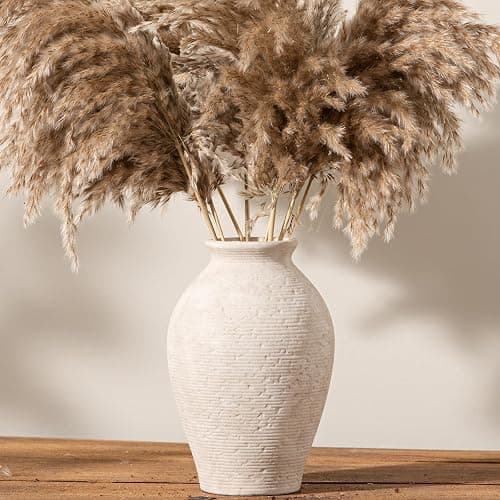 Vanselia Ceramic Flower Vase Home Decor - Large Farmhouse Table Vases Rustic Vintage Living Room Kitchen Bedroom Decorations for House Book Shelf Office Coffee Desk Dining Fireplace (9" Rustic) thumbnail 4