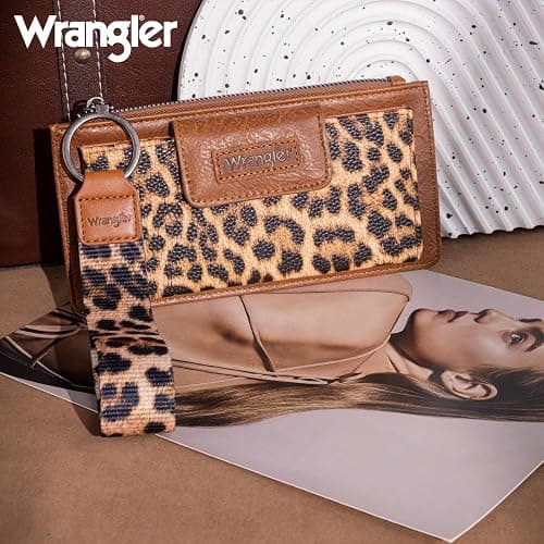 Montana West X Wrangler Wallet for Women Ladies Female Card Cases & Money Organizers Wristlet with Wallet Large Clutch with Coin Purse Smooth Zipper and Rfid Lining thumbnail 2