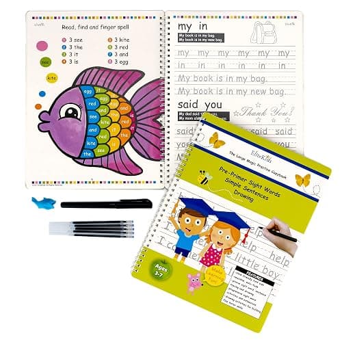 Magic Grooved Writing Practice for Kids, Preschool Learning Activities Tracing Books for Ages 3-5, 6-8, Reusable Grooved Handwriting Practice for kids 5-7,Gifts for 5 Year Old Boy and Girls(8.7×6.9in) thumbnail 4