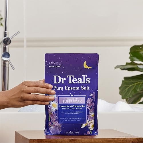 Dr Teal's Pure Epsom Salt Soak, Sleep Blend with Melatonin, Lavender & Chamomile Essential Oils, 3 lbs thumbnail 6