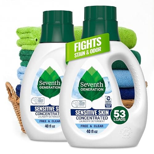 Seventh Generation Concentrated Laundry Detergent Liquid Free & Clear Fragrance Free 40 Fl Oz (Pack of 2) - Image 1