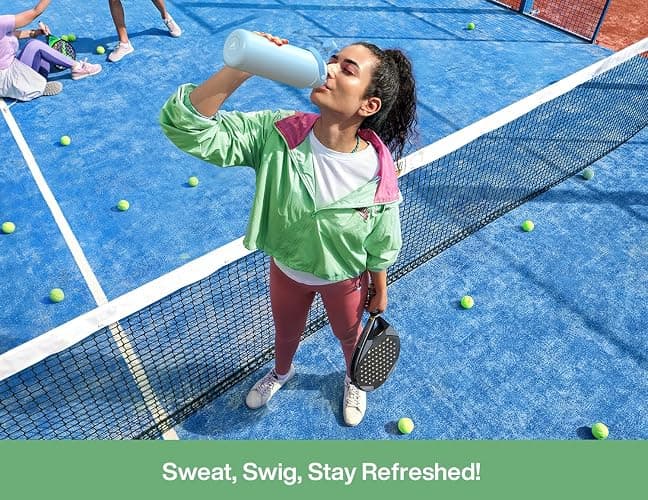POWCAN 40 oz Insulated Water Bottle with 2-in-1 Straw and Spout Lid, Keep Cold 24H, Leak-Proof, BPA-Free, Double Wall Stainless Steel Water Bottle for Sports, Gym, Travel, and School (Mint) thumbnail 7