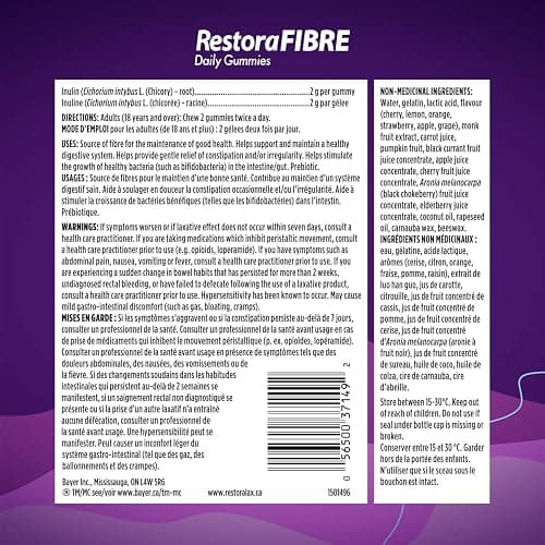RestoraFIBRE Daily Prebiotic Fibre Gummies - Supplements For Men And Women, Naturally Sourced Inulin, Promotes Regularity And supports Healthy Digestive system, Gentle Constipation Relief For Adults, 90 Count thumbnail 2