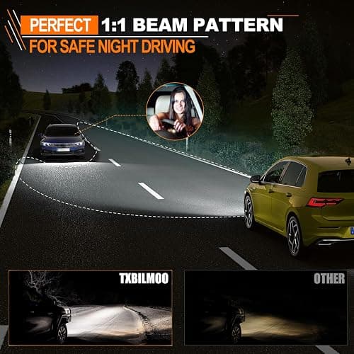 TXBILMOO Compatible For Ford F250 F350 F450 Super Duty 2005-2020 High/Low Beam Fog Light Bulbs Kit, 44000LM 600% Brightness 6500K White with Cooling Fan, Plug and Play, IP68 Pack of 6 thumbnail 2