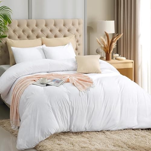 Utopia Bedding Duvet Cover Set with Pillowcases - 3 Pieces Bedding Duvet Cover with Zipper Closure - 1 Duvet Cover with 2 Pillowcases - Soft Brushed Microfiber (Full, White) - Image 1