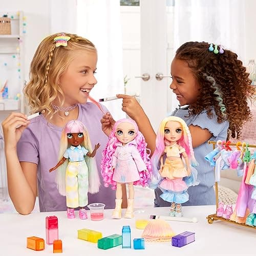 Rainbow High Watercolor & Create Fashion DIY Doll with Washable Watercolors + Tie-Dye Kit, Purple Eyes, Curled Hair, Bonus Top & Shoes. Color, Create, Play, Rinse and Repeat. Creative 4-12+ thumbnail 3