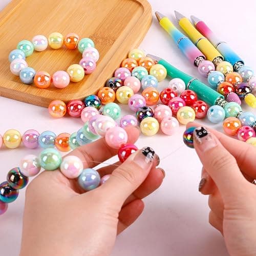 250 Pcs Beads for Pens - Focal Beads for Beadable Pens, Acrylic Bead for Beaded Pen, Spacer Bead Keychains Bracelets Crafts thumbnail 2