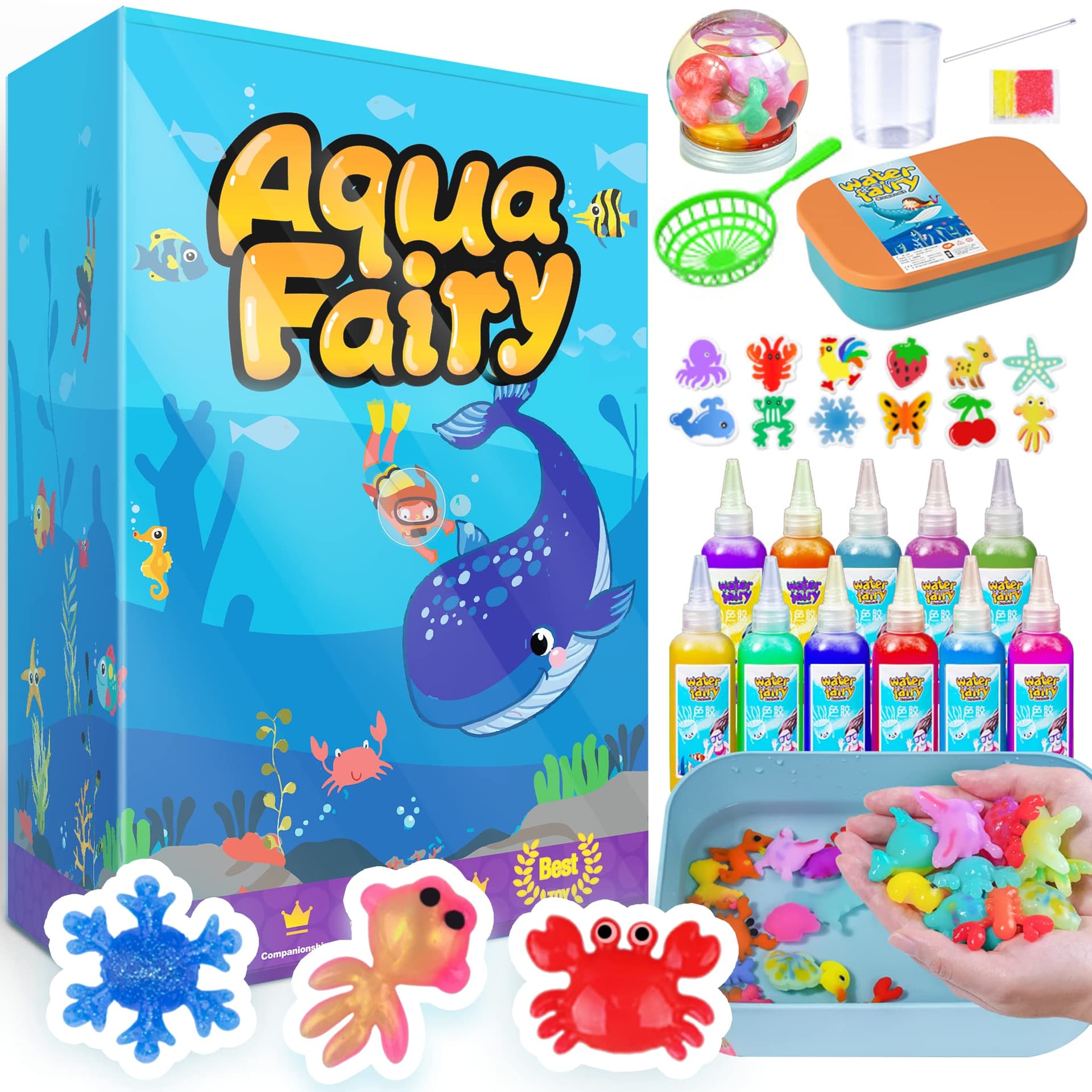 32pcs Aqua Fairy Set- Magic Water Elf, Kid‘s Toys, Water Spirit Baby Puzzle, Magic DIY Gel Art Craft Handmade Toy, Water Painting Kit, Creative Activities for Girls and Boys Age 3+ - Image 1