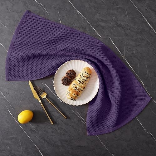 Homaxy 100% Cotton Kitchen Towels and Dishcloths Set, 12 x 12 Inches and 13 x 28 Inches, Set of 8 Bulk Kitchen Towels Set, Ultra Soft Absorbent Dish Cloths for Washing Dishes, Eggplant thumbnail 9