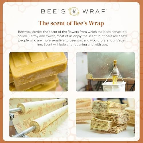 Bee's Wrap Beeswax Wrap Roll, 14 x 53 in - Honeycomb | Cut to Size Organic Beeswax Wraps - Plastic Free - Reusable Food Storage - Wrap Bowls, Bread & Produce - Made in USA thumbnail 7