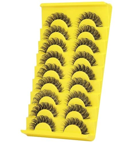 False Eyelashes Russian Strip Lashes D Curl Wispy Natural Look Faux Mink Lashes Like Eyelash Extension Fluffy zanlufly Transparent Band Cat Eye Fake Eyelashes Pack thumbnail 4