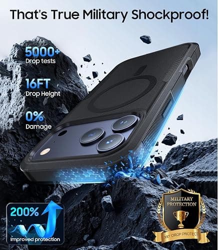 DEVISELOVE Magnetic for iPhone 17 Pro Case Military-Grade Shockproof, Rugged Phone Case, Heavy Duty Protection [Compatible with MagSafe] Anti-Fingerprint Cover for iPhone 17Pro Case 6.3", Black thumbnail 2