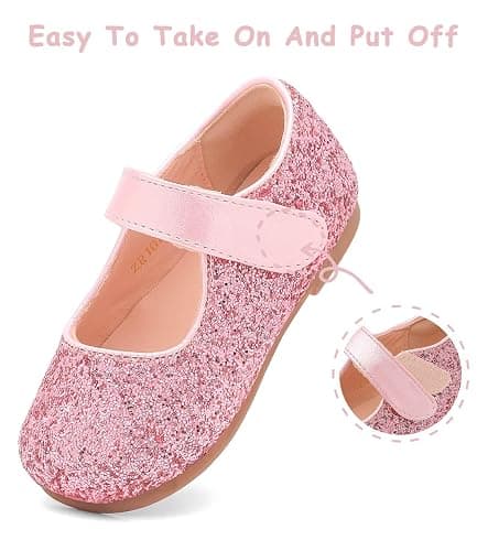 Nedaan Toddler Flower Girl Dress Shoes Mary Janes Flat thumbnail 3