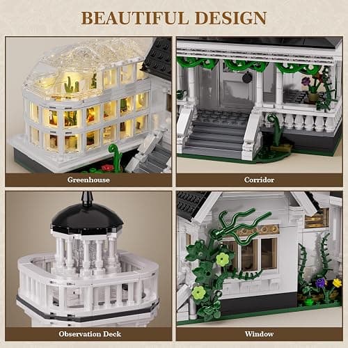 Magic House Building Set with LED Light, Owens House Blocks Toy, Creator Architecture Model Building Kit, Compatible with Lego Horror House, Home Office Decor Gift for Adults (1877PCS) thumbnail 7