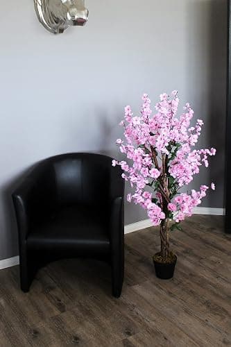 Arnusa Kunstpflanze Blütenbaum 120 cm Wintersweet Künstliche Pflanze Blüten Kunstbaum im Topf Frühlings Pflanze (Pink) thumbnail 7