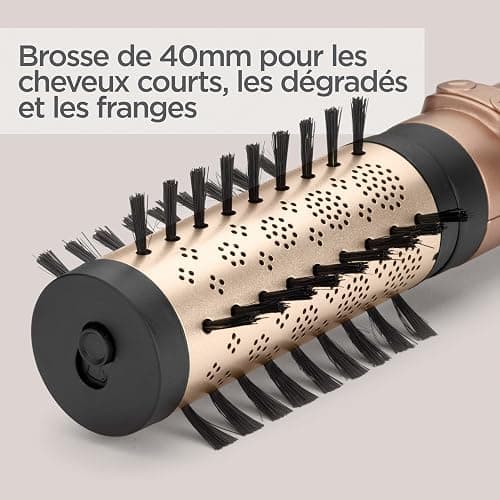 BaByliss Brosse soufflante rotative Big Hair Dual - Technologie ionique anti-frisottis, Brosse de 50 mm et 40 mm, 2 sens de rotation, 2 réglages de température + Bouton air froid, Noir, AS952E thumbnail 8