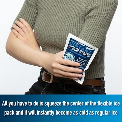 General Medi 4”x5.5” Instant Disposable Cold Ice Packs 8 Count, Cold Therapy for Pain Relief Swelling Sprains Toothache, Athletes Outdoor Emergency First Aid thumbnail 6