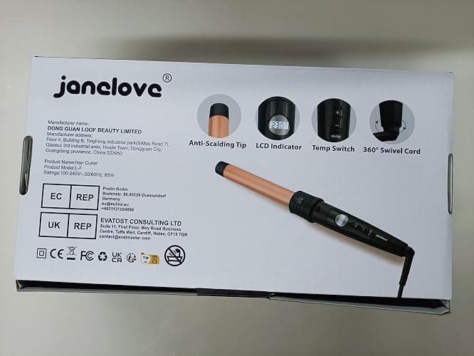 janelove Hair Curler, Curling Wand,6 in 1 Hair Iron Set for Long/Short Hair, with 5 Interchangeable Ceramic Barrel,Include Large/Small Curlers,with Heat Resistant Glove thumbnail 10