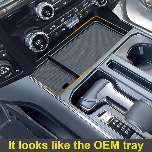 PIMCAR Center Console Organizer for 2021-2026 Ford F150 & 2022-2025 F150 Lightning XLT Pro Hidden Storage Tray with USB Hole Interior Accessories (Fits into The Open Pocket in Front of The Shifter) thumbnail 8