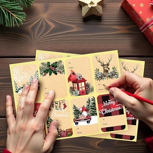 120pcs Christmas Gift Tags Stickers Self Adhesive, 2"x3" Christmas Name Tags for Gifts Festival, to from Gift Tag Stickers for Presents thumbnail 6