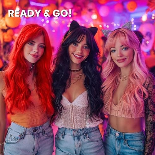 MY-LADY White Wig with Side Side Bangs Long Wavy Cosplay Wig for Women Natural Hair 24 Inch Synthetic Hair for Girls Daily Party Halloween thumbnail 6