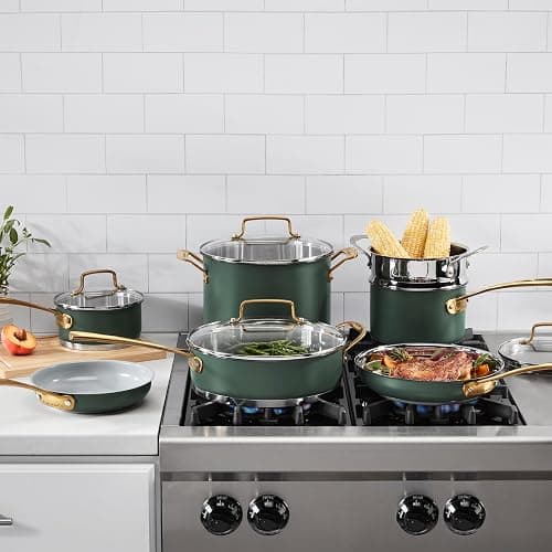Cuisinart Cookware Set, 11 Piece Stainless Steel Cookware Pots and Pans, Home and Kitchen Durable Stainless Steel for Everyday Cooking, Matte Thyme, MT89G-11 thumbnail 2