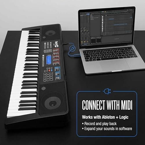 RockJam RJ761 61 Key Keyboard Piano with Keyboard Bench, Digital Piano Stool, Sustain Pedal, Headphones & Lessons thumbnail 5