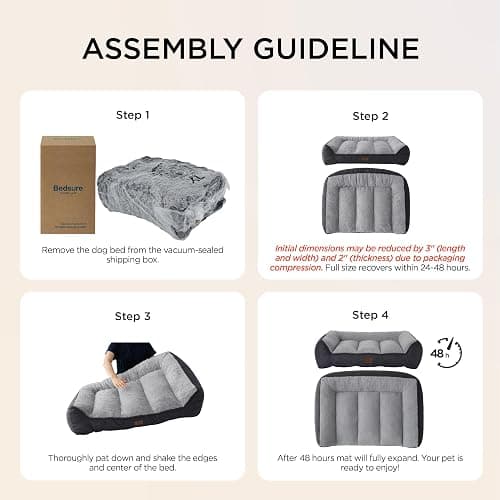 Bedsure SupportMax XL Orthopedic Dog Beds Large Sized Dog - Extra Thick Supportive Dogs Couch with Waterproof Washable Cover, Extra Large Comfort Pet Sofa with Soft Sherpa and Nonskid Bottom, Brown thumbnail 8