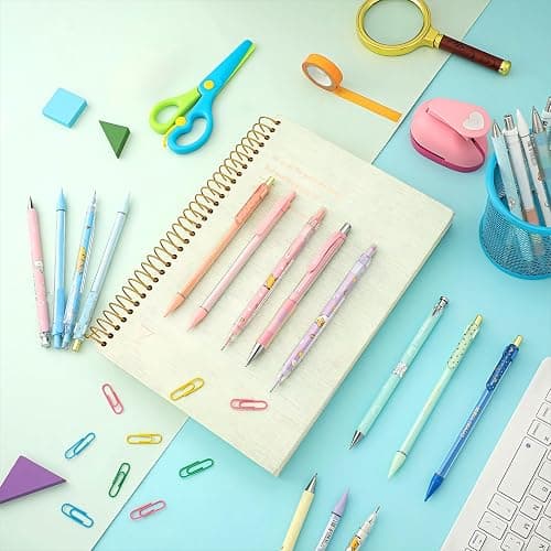 20 Pack Mechanical Pencils Kawaii Stationary Cute Mechanical Pencil Mixed 0.5mm 0.7mm 0.9mm Kawaii Pencil for School Office Home Supplies, Some with Top Erasers thumbnail 2