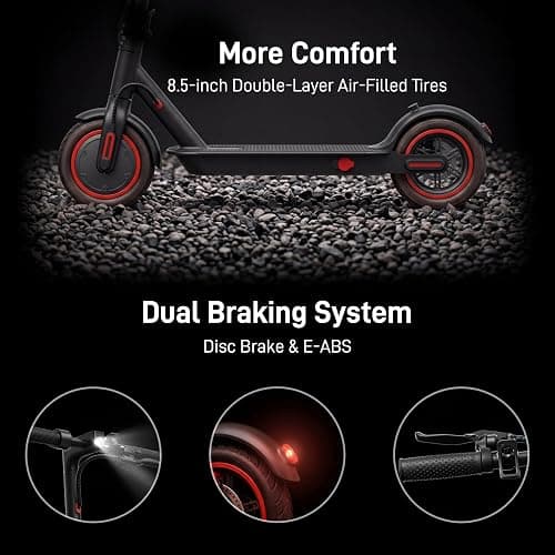 Electric Scooter for Adults, 8.5" Pneumatic Tires, Foldable E Scooter with APP and Cuise Control, 3 Speed Modes, Double Braking, Maximum Load 120 kg thumbnail 6