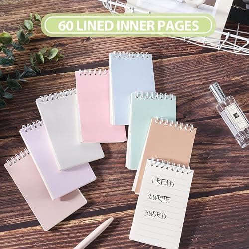 Ddaowanx Small Notebooks,3x5 Pocket Spiral Notepads With Lined Pages - The Perfect Little Mini Notebook to Stay Organized and Boost Productivity at Work or School (8, Cute Colors) thumbnail 3