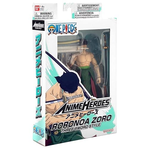 ANIME HEROES - One Piece - Roronoa Zoro Three Sword Style Action Figure | One Piece 6 Inch Action Figure Anime Heroes - Roronoa Zoro Three Sword Style thumbnail 11