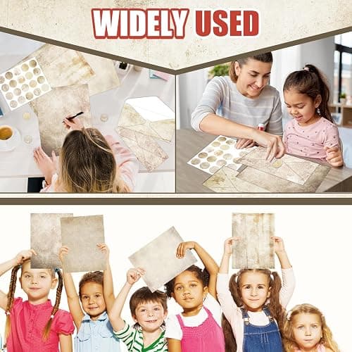 EggSun 250Pcs Vintage Kraft Stationery Paper and Envelope Set with 100 Letterhead Papers and 50 Envelopes, 10 Design for Letter Writing Invitations Computer Holidays Party Notes, 8.5x11 Inch-Retro thumbnail 6