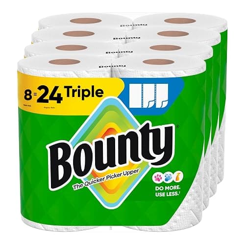 Bounty Select-A-Size Paper Towels, White, 8 Triple Rolls = 24 Regular Roll - Image 1