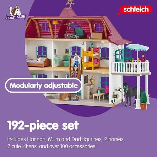 Schleich Horse Club - 192Pc Lakeside Country House And Stable | 42551 | Horse Figurine, Equestrian Toy for Girls 5+, Realistic Horse Toy, Screen-Free Imaginative Pretend Play, Party Gifts thumbnail 4