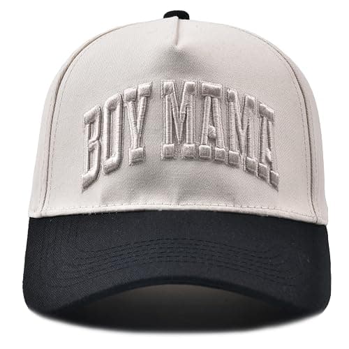 Boy Mama Hat- 3D Embroidered Mom Hat Adjustable Cotton Baseball Caps for Women - Image 1