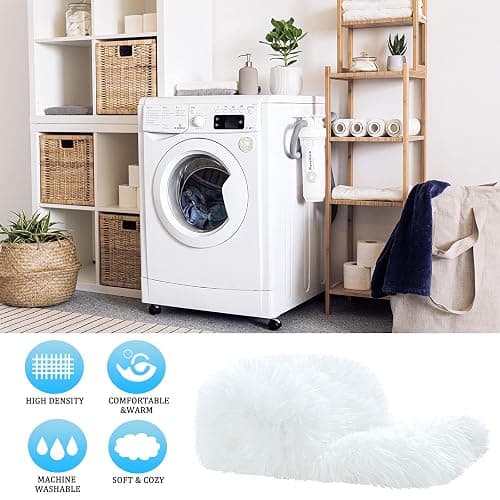 JONIYEAR Extra 2.8" Long Hair Fluffy Faux Fur Throw Blanket 50" x 60", Luxury Soft Decorative Fuzzy Furry Blankets for Couch, Cozy Plush Shaggy Blankets for Sofa Bed,Cute Lovely Blanket for Pet, White thumbnail 8