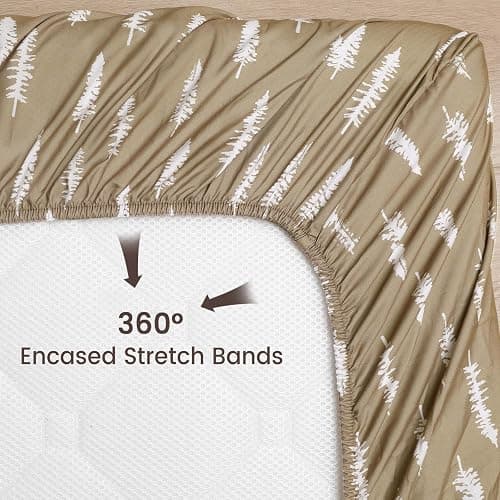 PHF 3 Pack Soft Woodland Crib Sheets Fitted, Silky Comfy Breathable Baby Sheets for Boys Girls Neutral, 28x52 Inches Fits Standard Crib and Toddler Mattresses, Woodland thumbnail 6