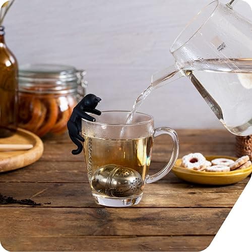Title Peleg Design Catty Tea Infuser – Cute Stainless Steel Cat Tea Strainer for Loose Leaf Tea | Fun Animal Tea Steeper & Gift for Tea Lovers, Black thumbnail 2